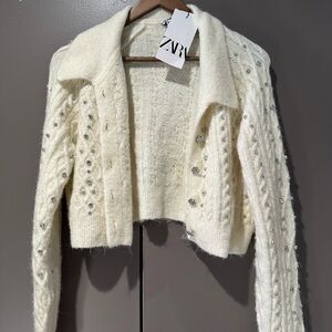 Zara Cream Knit Cardigan